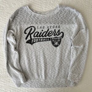 '47 Las Vegas Raiders Women's Sport Script White Out Crew Sweatshirt Pullover